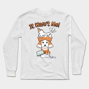 Funny poodle got caught stealing ice cream Long Sleeve T-Shirt